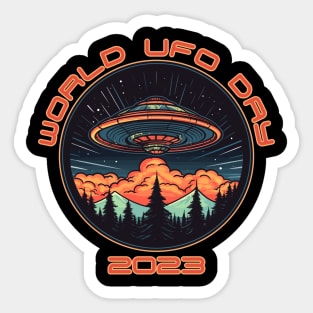 World UFO Day 2023 Flying Saucer Extravaganza Sticker